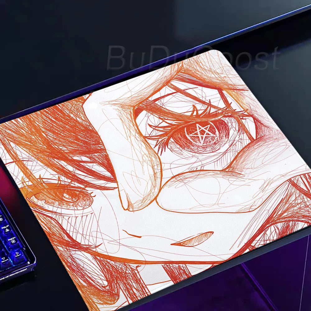 Black & Red Anime Gaming Mouse Pad – Speed E-Sports Desk Mat