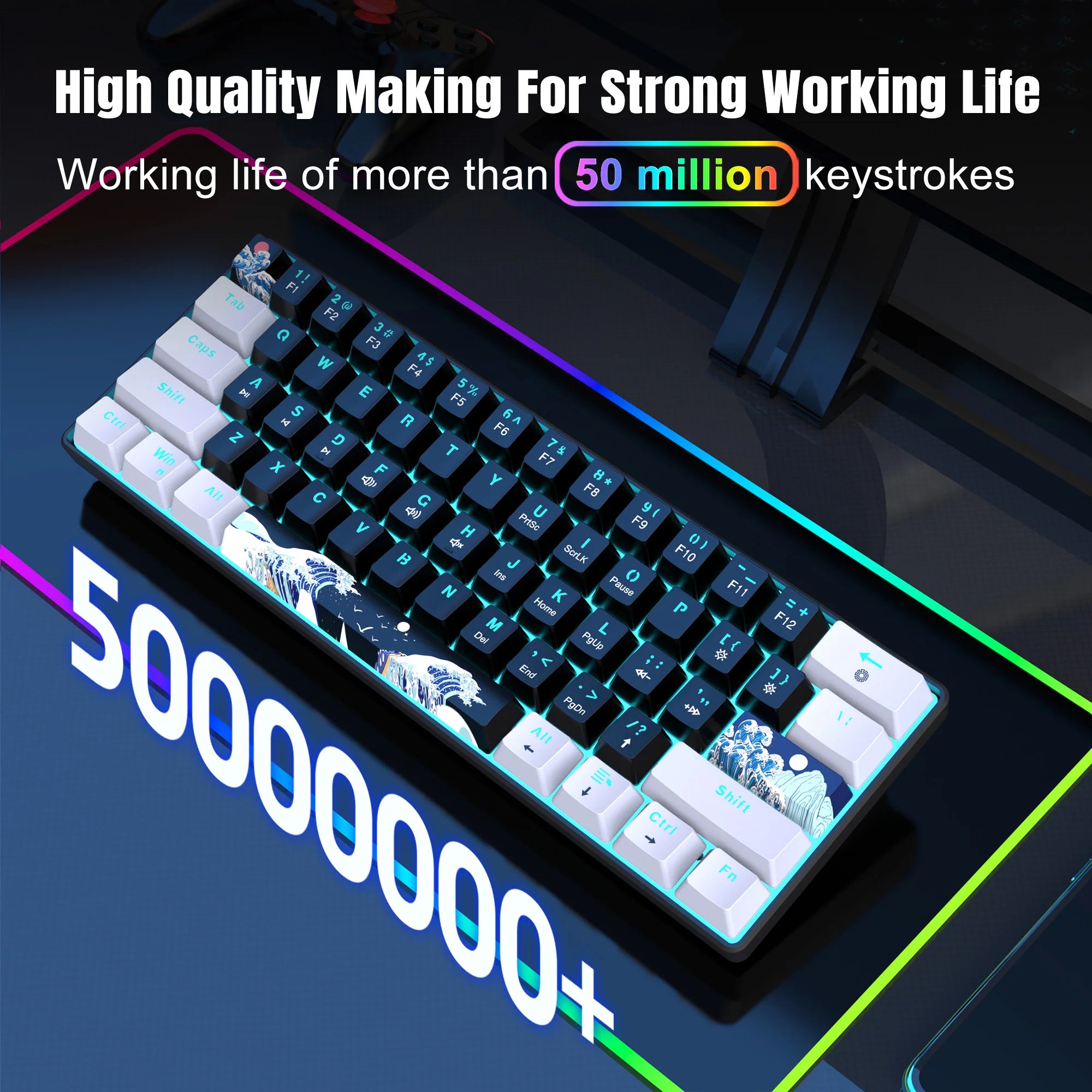 60% Blue Switch Keyboard