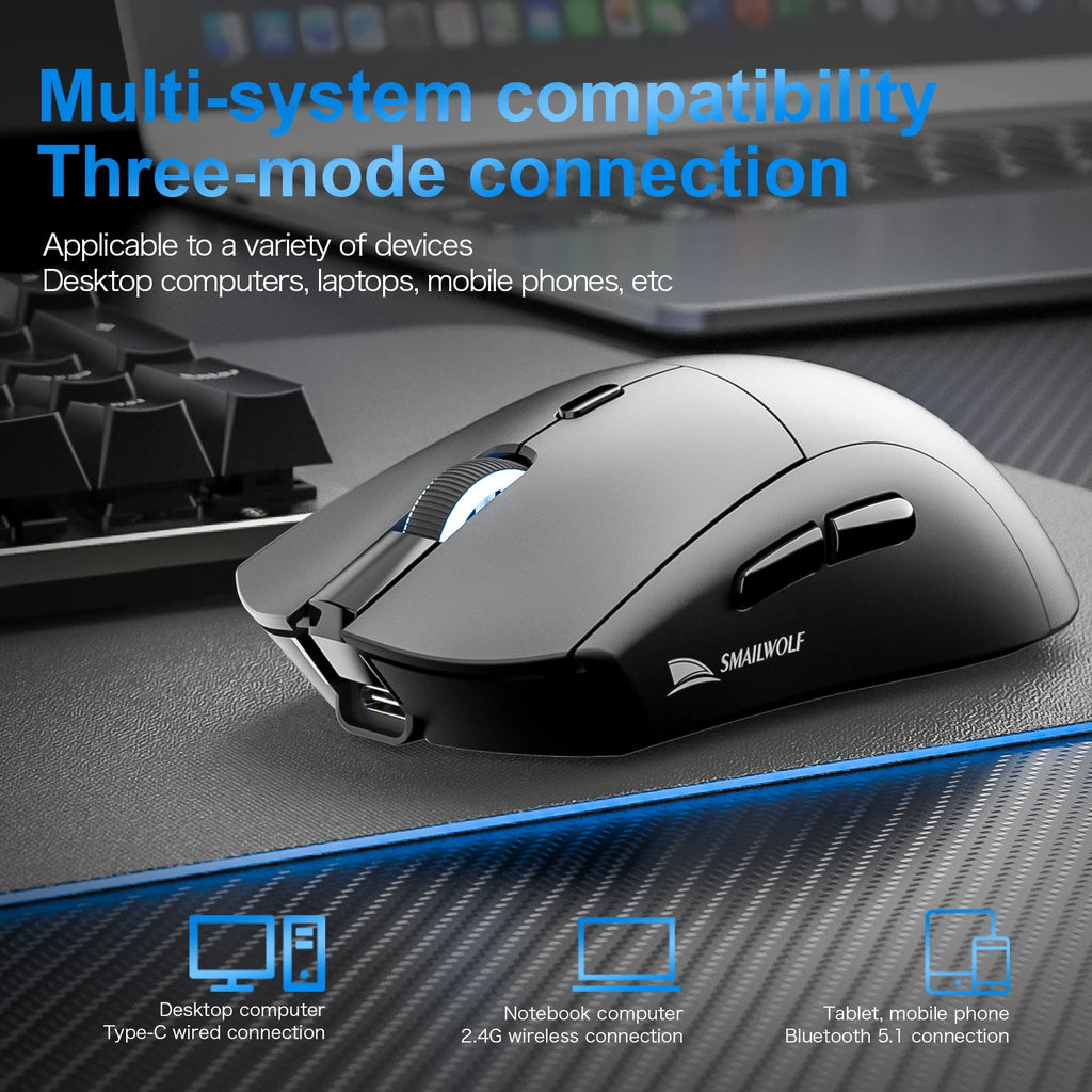 SMAILWOLF RS7 Wireless Gaming Mouse – 20K DPI